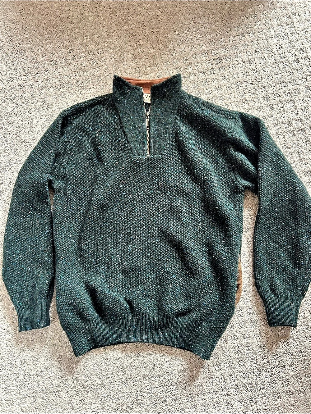 VTG Orvis Men's Wool Blend Quarter Zip Sweater Size Medium